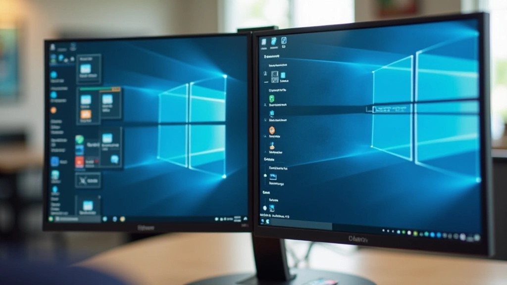 Schermo di impostazioni Windows con controlli di risoluzione e posizionamento monitor, interfaccia nitida e leggibile